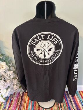 NEW Salt Life Long Sleeve Shirt Way Of The Waterman Fishing Boat Sail Large